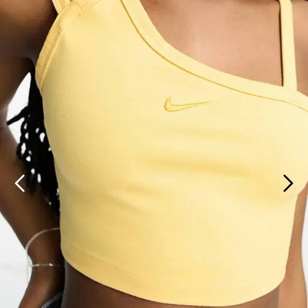 [BUNJANG] Nike Swoosh Modern Asymmetrical Crop Tank Top / 나이키 스우시 모던 언발 크롭탑 나시