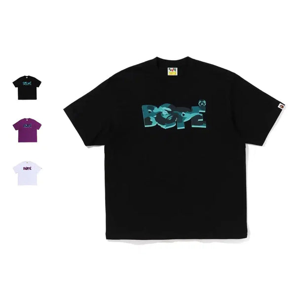 [BUNJANG] BAPE Color Camo Logo Relaxed Fit Short Sleeve T-Shirt / 베이프 컬러 카모 로고 릴랙스핏 반팔티