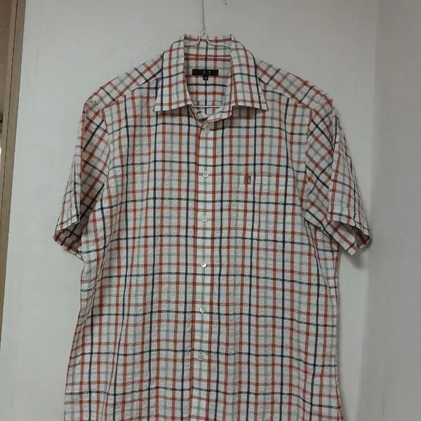 [BUNJANG] Daks Check Short Sleeve Shirt 100 / 닥스 체크 반팔 셔츠 100