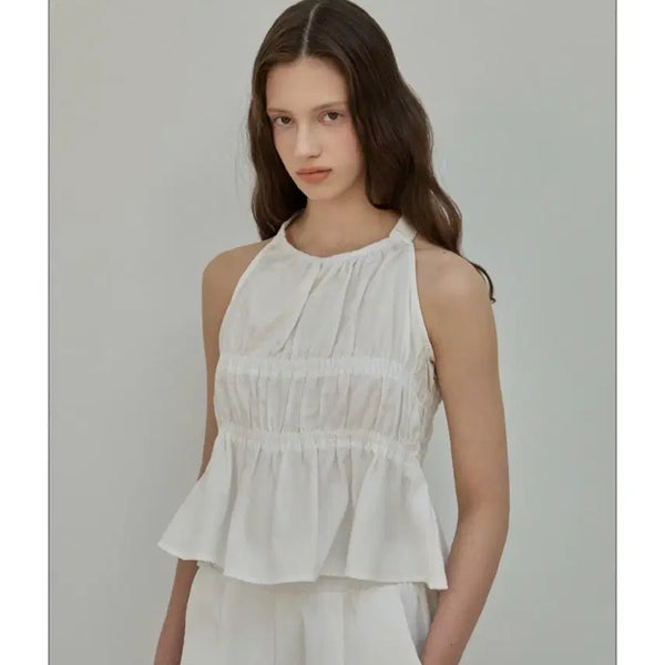 [BUNJANG] Eliott Ripple Halterneck Blouse / [새상품] 엘리오티 홀터넥 블라우스 ripple halter blouse