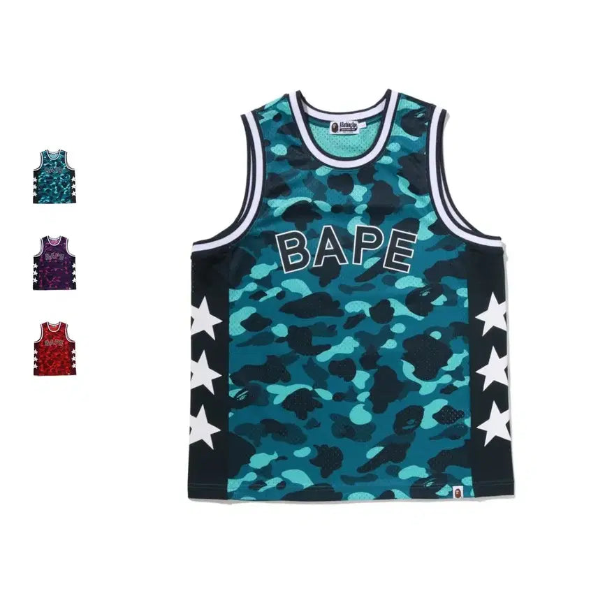 [BUNJANG] BAPE Color Camo Mesh Multi-Logo Relaxed Fit Tank Top / 베이프 컬러 카모 메쉬 멀티로고 릴랙스핏 탱크탑