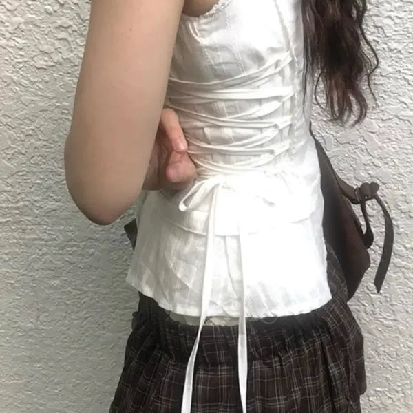 [BUNJANG] Sizzle Urru Strap Blouse Sleeveless / 시즐 우루 스트랩 블라우스 슬리브리스