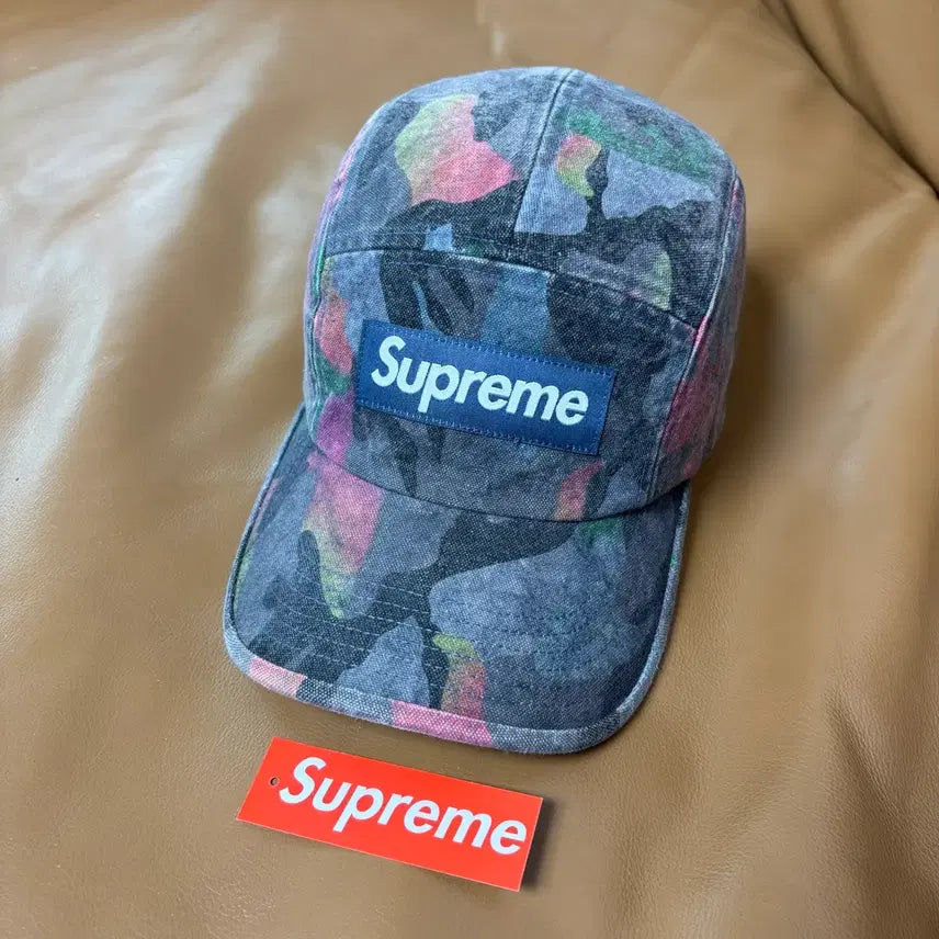 [BUNJANG] Supreme 24SS Canvas Camo Navy Camp Cap / 슈프림 캠프캡 모자 박스로고 캔버스 카모 네이비 24SS