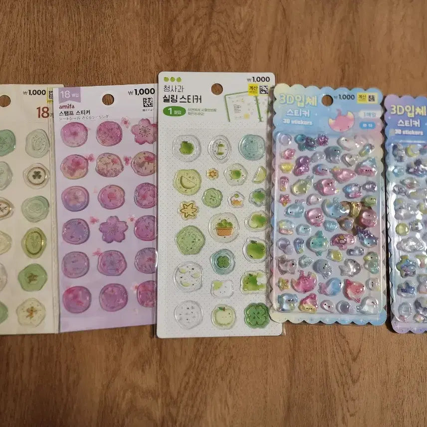 [BUNJANG] Daiso Sealing Stamp 3D Sticker Bundle Set / 다이소 실링/스탬프/입체 스티커 일괄