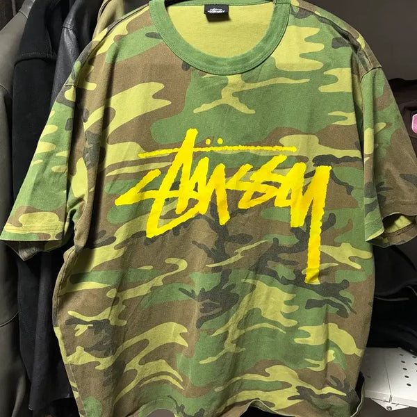 [BUNJANG] Stussy Logo Camo T-Shirt / [L] 스투시 로고 카모 반팔 티셔츠