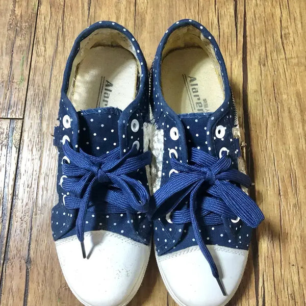 [BUNJANG] Dot Pattern Sneakers Navy 245 / 도트 패턴 스니커즈 245 네이비