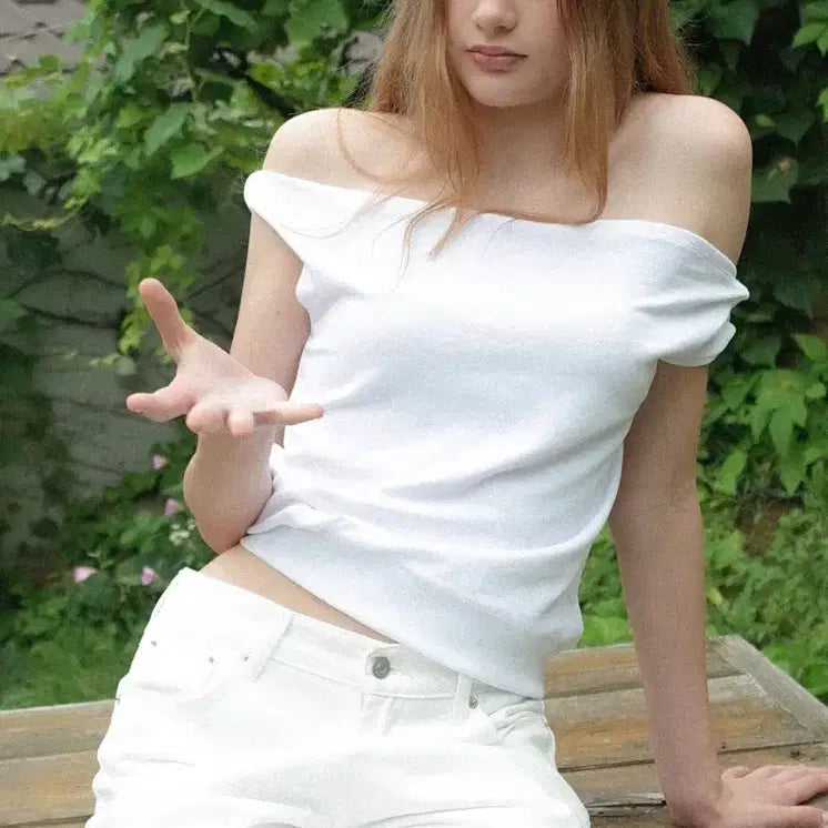 [BUNJANG] Headment Slip Down Off Shoulder Top / 헤더먼트 슬립다운 오프숄더 slip down off shoulder