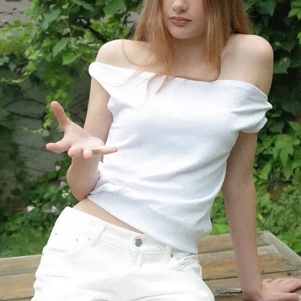 [BUNJANG] Headment Slip Down Off Shoulder Top / 헤더먼트 슬립다운 오프숄더 slip down off shoulder