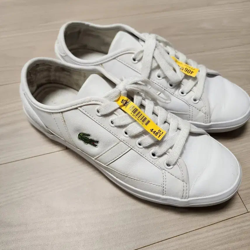 [BUNJANG] Lacoste Women's White Leather Sneakers Size 235 / 여성 라코스테 스니커즈 화이트 235(세탁완료)