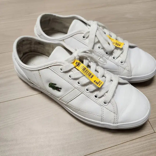 [BUNJANG] Lacoste Women's White Leather Sneakers Size 235 / 여성 라코스테 스니커즈 화이트 235(세탁완료)