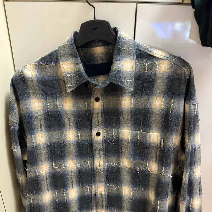 [BUNJANG] Juun.J Grid Shirt Yellow / [44] 준지 그리드 셔츠 옐로우 팝니다!