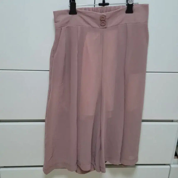 [BUNJANG] Chiffon Culotte Wide Pants in Deep Indigo Pink / 쉬폰딥인디핑크 큐롯와이드팬츠