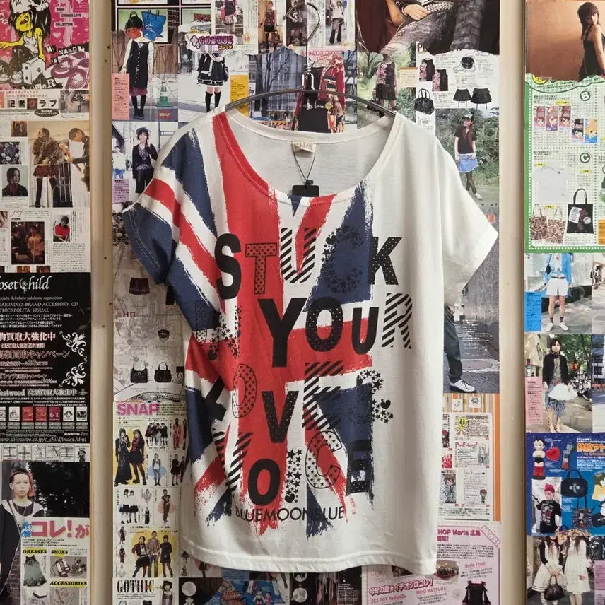 [BUNJANG] JPN Kitsch British Drop Shoulder T-Shirt / JPN 키치 브리티시 드롭숄더 반팔