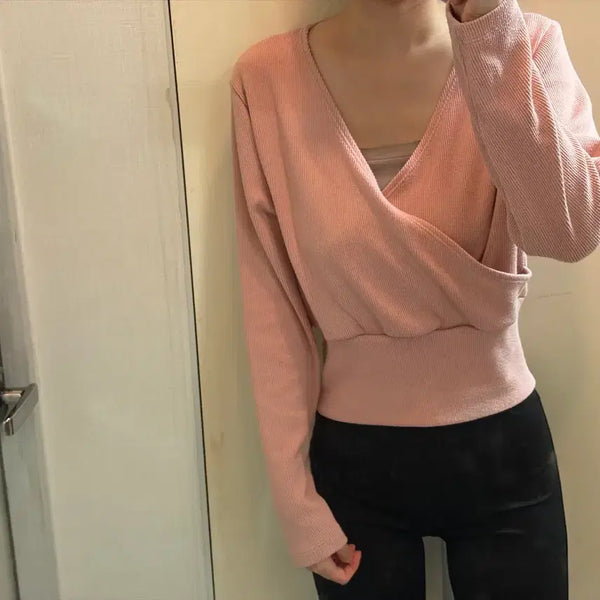 [BUNJANG] Hipnatik Deep V-Neck Wrap Sweatshirt / 딥브이넥 랩 맨투맨 순느 유어로즈 잔느 히니크 히프나틱 에이블리 프롬데이원