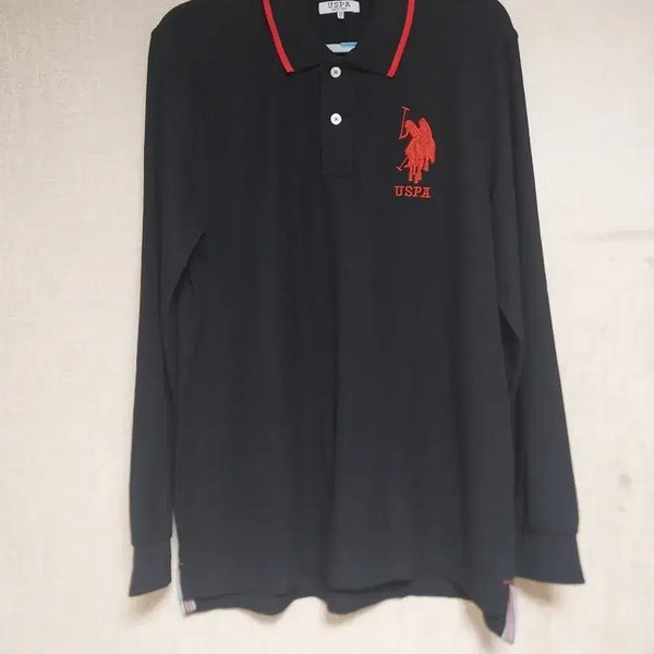 [BUNJANG] USPA Black Long-Sleeve Polo T-Shirt / USPA/115) 블랙 긴팔카라티