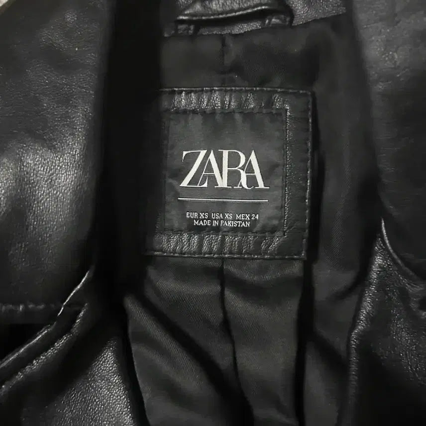 [BUNJANG] ZARA Black Leather Jacket XS / 자라 블랙 레더 자켓 XS