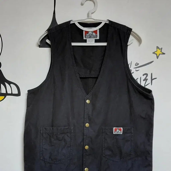 [BUNJANG] Ben Davis Cotton Work Vest Black / [L] 벤데이비스(Ben Davis) 코튼 워크 베스트 블랙