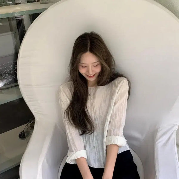 [BUNJANG] Ounce More Wrinkle Blouse Ivory / (새상품) ounce 온스 모어 링클 블라우스 아이보리
