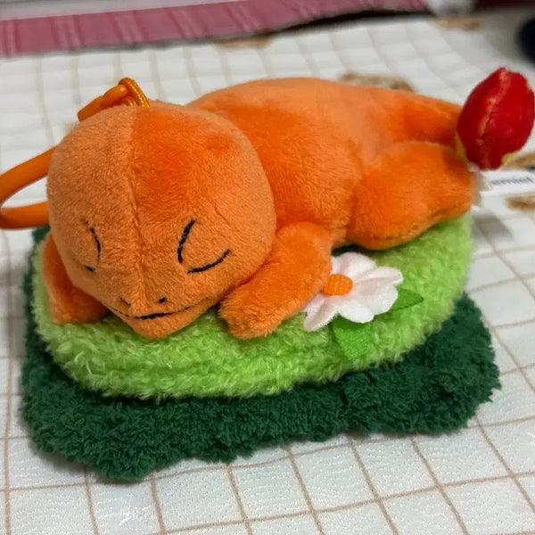 [BUNJANG] Pokemon Sleeping Charmander Doll Keychain + Grass Coaster / 포켓몬스터 잠자는 파이리 인형 키링 +잔디코스터