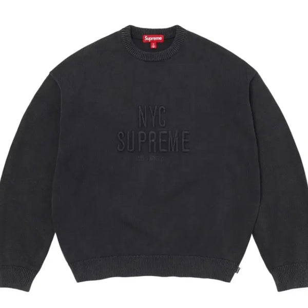[BUNJANG] Supreme Overdyed Raised Sweater Black (26SS) / 당일배송) 정품 L,2XL 슈프림 오버다이드 레이즈드 스웨터 블랙 26SS