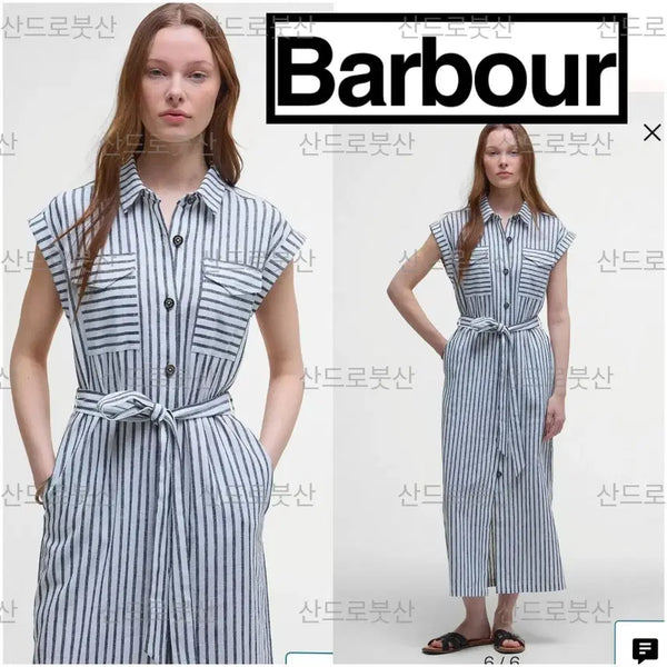 [BUNJANG] Barbour Linen Stripe Shirtdress / 새상품] 바버 린넨 원피스_  마쥬 산드로 타임 한섬 빈폴 토리버치 미샤  버버리 랄프로렌 주크 보브 지고트 타미힐피거