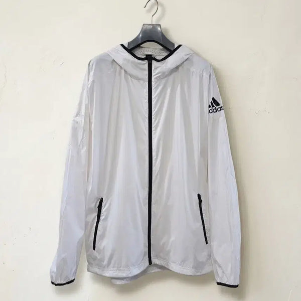 [BUNJANG] Adidas White Windbreaker Jacket 2XL / 아디다스 바람막이 화이트 2XL