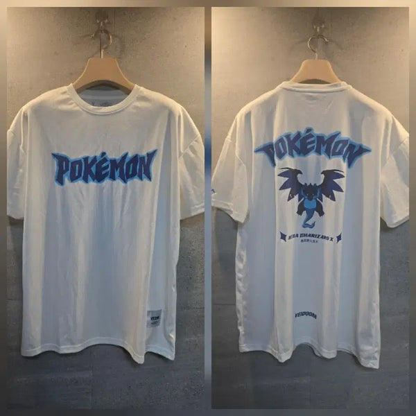 [BUNJANG] Pokemon Mega Charizard X Graphic T-Shirt / 포켓몬. 메가 리자몽 X 반팔티.