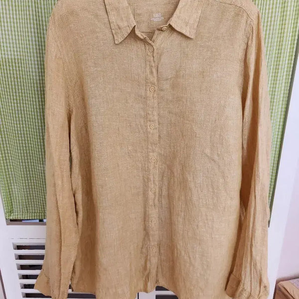 [BUNJANG] Marks & Spencer Pure Linen Shirt Mustard / 막스앤스펜서 퓨어린넨셔츠