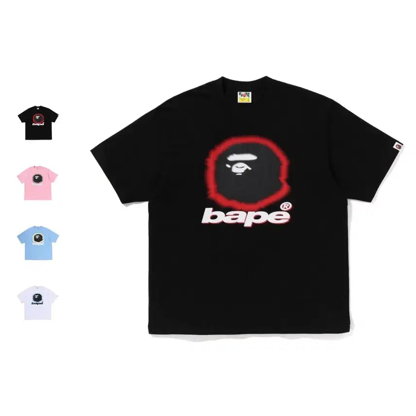 [BUNJANG] BAPE Spray Ape Head Relaxed Fit Short Sleeve T-Shirt / 베이프 스프레이 에이프 헤드 릴랙스핏 반팔티