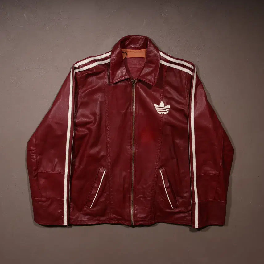 [BUNJANG] Adidas 90s Firebird Leather Jacket A421 / 90's 아디다스 파이어버드 레더자켓 A421