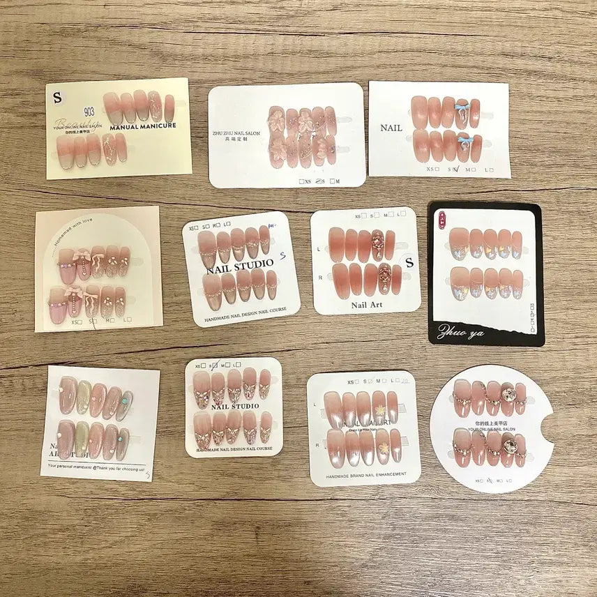 [BUNJANG] Handmade Nail Tips Set - Size S (Bundle of 10) / 수제네일팁 소장팁 처분 10개 일괄 S 사이즈