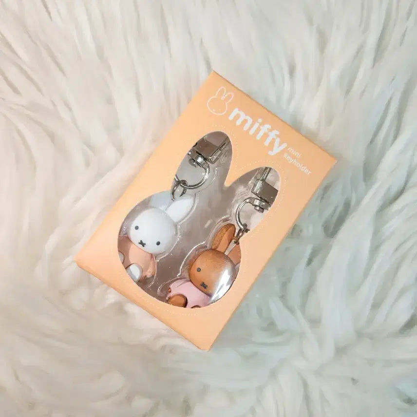[BUNJANG] Miffy Mini Keychain (Apricot Miffy & Pink Melanie) / [미사용] 미피 미니 키링(애프리콧미피&핑크멜라니)