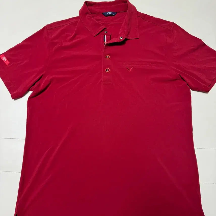 [BUNJANG] Callaway French Button Cooling Short Sleeve Polo Shirt Size 100 / (상태SS) 캘러웨이 프렌치버튼 냉감기능 반팔카라티100