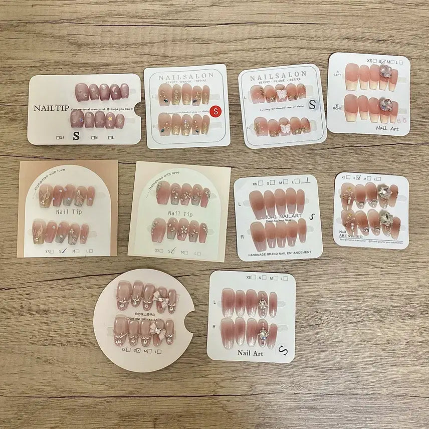 [BUNJANG] Handmade Nail Tips Bundle Set - Size S / 수제네일팁 소장팁 처분 10개 일괄 S 사이즈