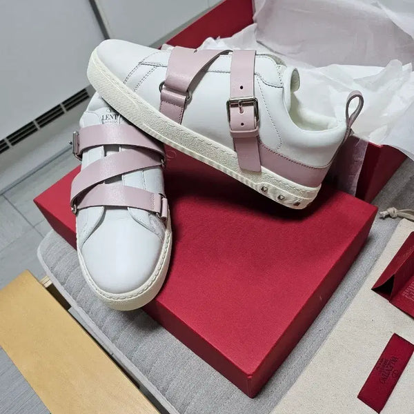 [BUNJANG] Valentino Women's Sneakers White Pink Strap Size 235 / 발렌티노 여성스니커즈 235m