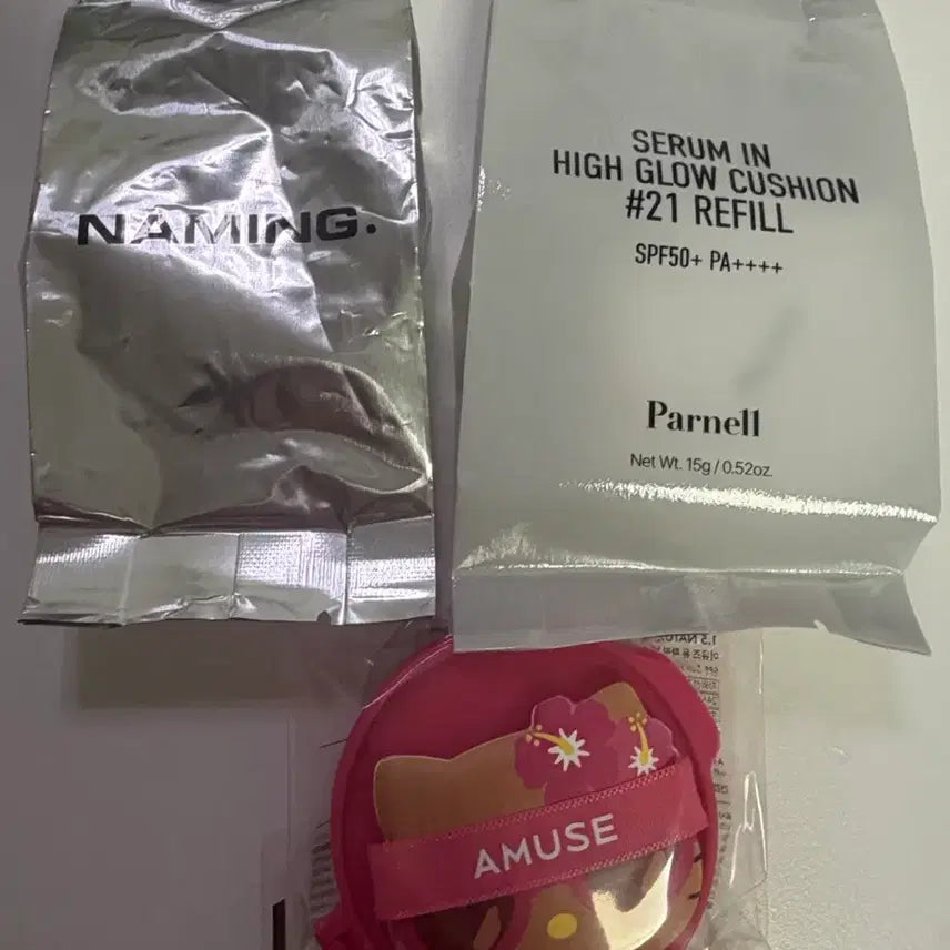 [BUNJANG] Naming All Day Master Cushion Refill, PARNELL Serum in High Glow Cushion Refill, AMUSE Dew Power Vegan Cushion Refill (Shade 21) / 네이밍 파넬 어뮤즈 쿠션 리필 올데이마스터쿠션 세럼 인 하이글로우 비건 21호 쿨
