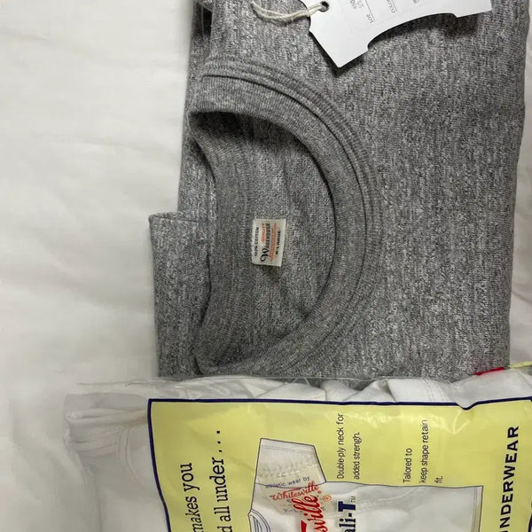 [BUNJANG] Warehouse 4601 Pocket T-Shirt (Grey) & Whitesville 2-Pack T-Shirts (White) - XL / 웨어하우스 4601포켓 반팔 그레이 , 화이츠빌 투팩 화이트 XL