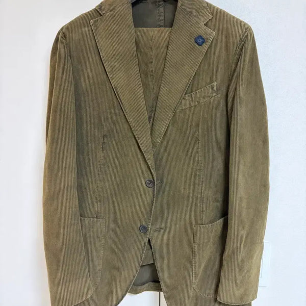 [BUNJANG] LARDINI Corduroy Set-up Olive Size 50 / LARDINI 코듀로이 셋업 50사이즈