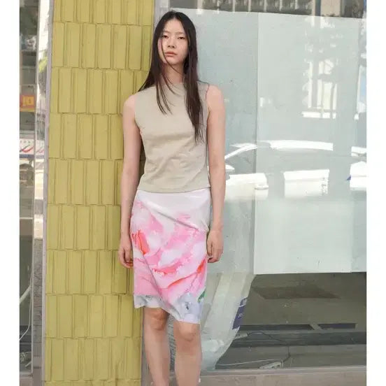 [BUNJANG] Nuansu Rose Skirt Pink / 누아누 로즈 스커트 핑크 1