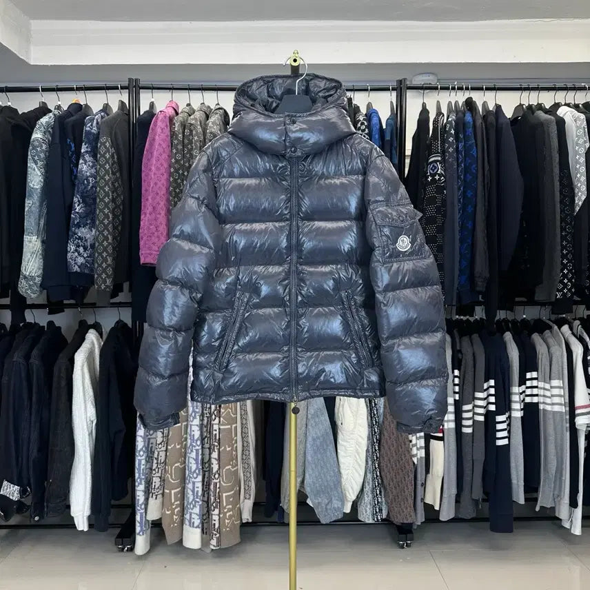 [BUNJANG] Moncler Maya Down Jacket Silver Grey Kids Size 14Y / (14Y) 몽클레어 마야 실버 그레이