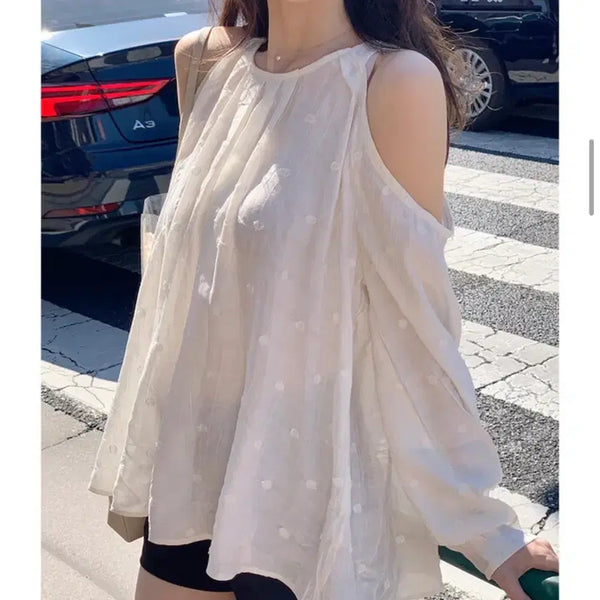 [BUNJANG] Shoulder Cut Blouse / (1번착용) 어깨트임 블라우스