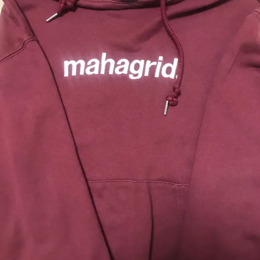 [BUNJANG] Mahagrid Burgundy Hoodie (Size S) / 마하그리드후드티 버건디!