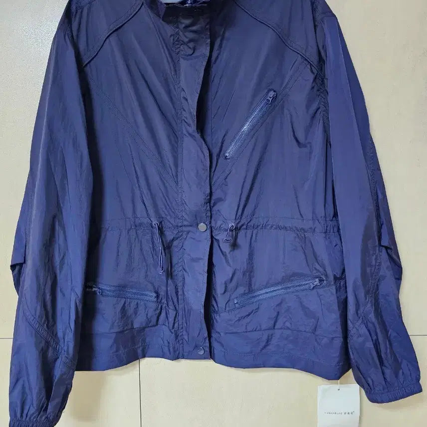 [BUNJANG] Navy Windbreaker Jumper (Fits 55-77) / 네이비색 바람막이 점퍼55~77
