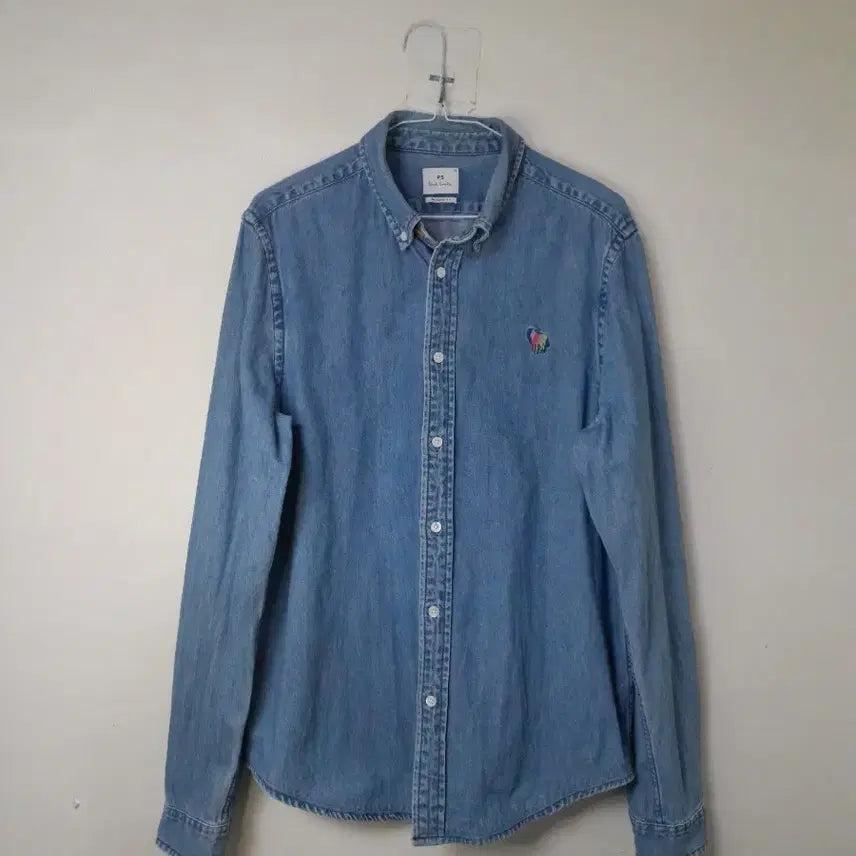 [BUNJANG] Paul Smith 23SS Zebra Logo Patch Tailored Fit Denim Shirt / 23SS 폴스미스 지브라로고패치 테일러핏 데님셔츠 M/95~100