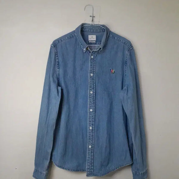 [BUNJANG] Paul Smith 23SS Zebra Logo Patch Tailored Fit Denim Shirt / 23SS 폴스미스 지브라로고패치 테일러핏 데님셔츠 M/95~100