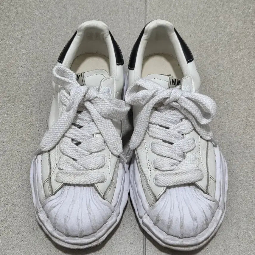 [BUNJANG] Mihara Yasuhiro Blakey Leather Sneakers White Size 40 / 미하라야스히로 블레이키 화이트 레더 40