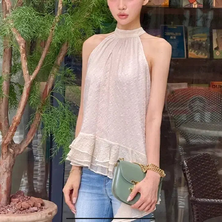 [BUNJANG] Marimarket Angeling Halter Blouse / 마리마켓 엔제링 홀터 나시 블라우스