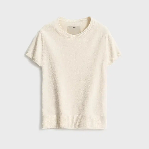 [BUNJANG] Pottery Cotton Half Sleeve Knit Top Ivory / 포터리 코튼 하프 슬리브 니트 탑