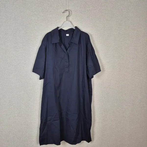 [BUNJANG] Esselia Shoulder Pintuck Collar Short Sleeve Dress (Navy/Black) / (#77)면70%혼방 네이비블랙 어깨핀턱 카라 반팔원피스