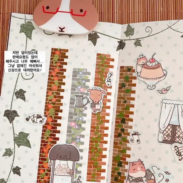 [BUNJANG] Komame Ringo Vertical Washi Tape / 코마메링고 세로 담벼락 마테